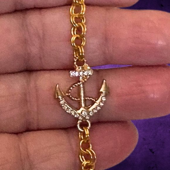 Pave Anchor Chainmail Bracelet - Picture 3 of 3